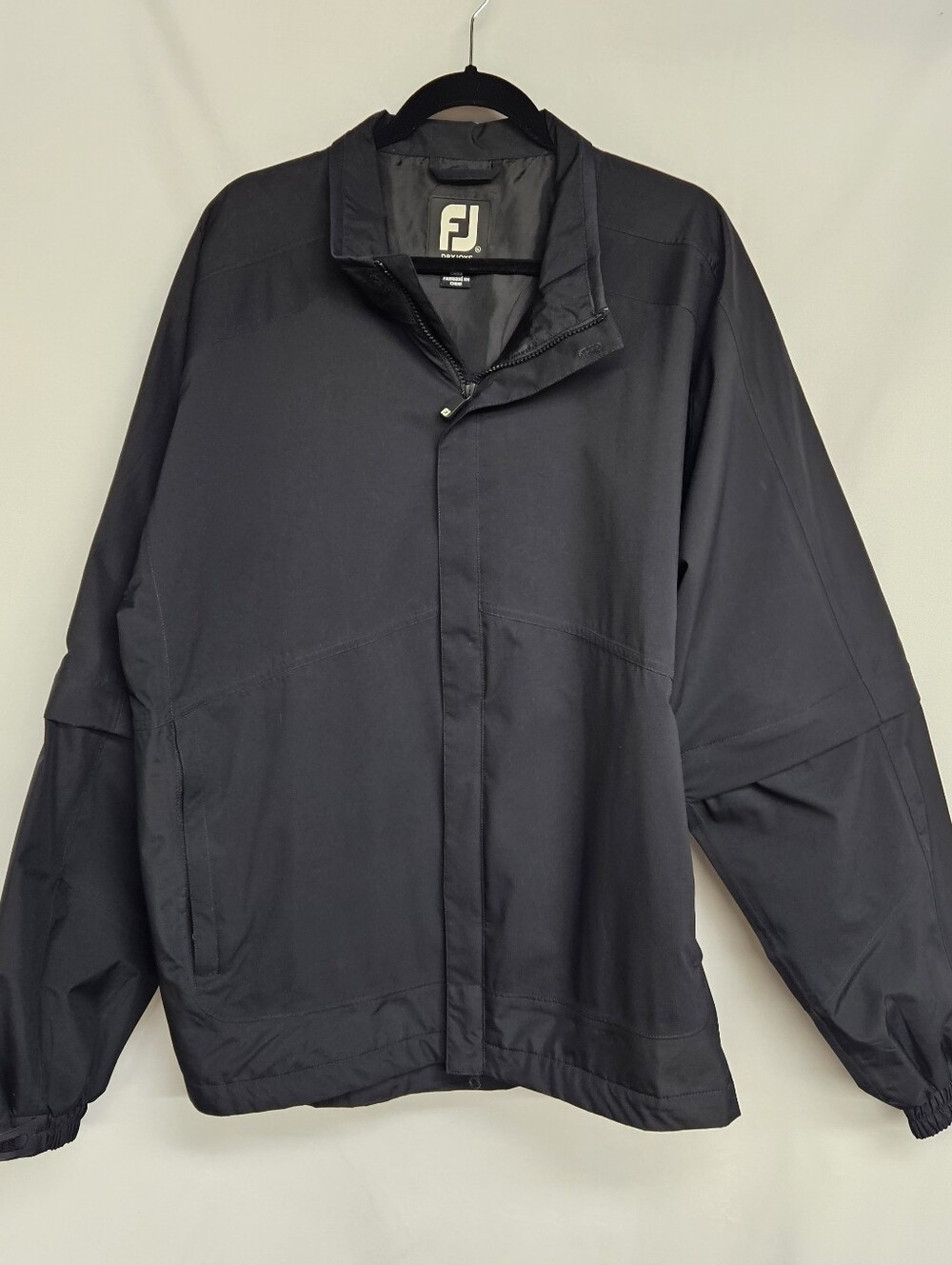 Footjoy Dryjoys Jacket Mens XL Black Golf Rain Convertible Zip Off Sleeves